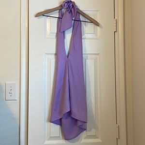 Vici Tie Neck Backless Blouse